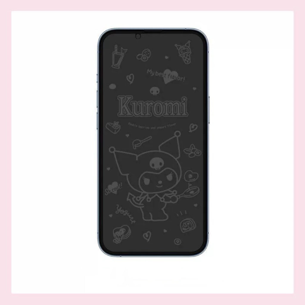Engraving Anime Cartoon Kuromi Iphone 100% Screen Protector Tempered Glass 13 14 Plus Pro Max