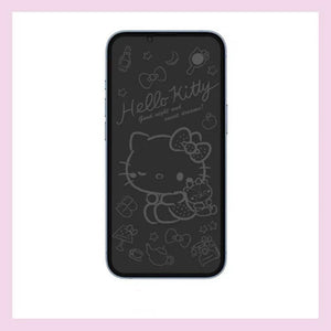 Engraving Anime Cartoon Kitty Cat Iphone 100% Screen Protector Tempered Glass 13 14 Plus Pro Max