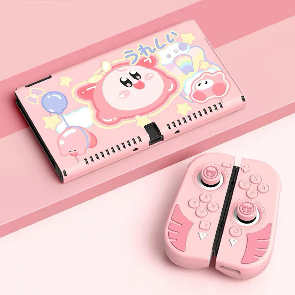 Happy Kirby Pink __Nintendo Switch OLED Protection Casing Cover