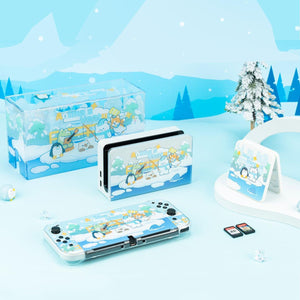 Animals Venture Blue__Nintendo Switch OLED Protection Hard Clear Casing Cover Dock Cover Game Card Storage Case Box