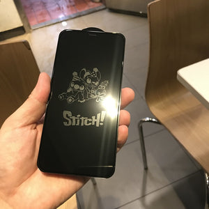 Engraving Anime Cartoon Stitch Iphone 100% Screen Protector Tempered Glass X XS XR XS Max 11 12 13 14 15 Mini Plus Pro Max