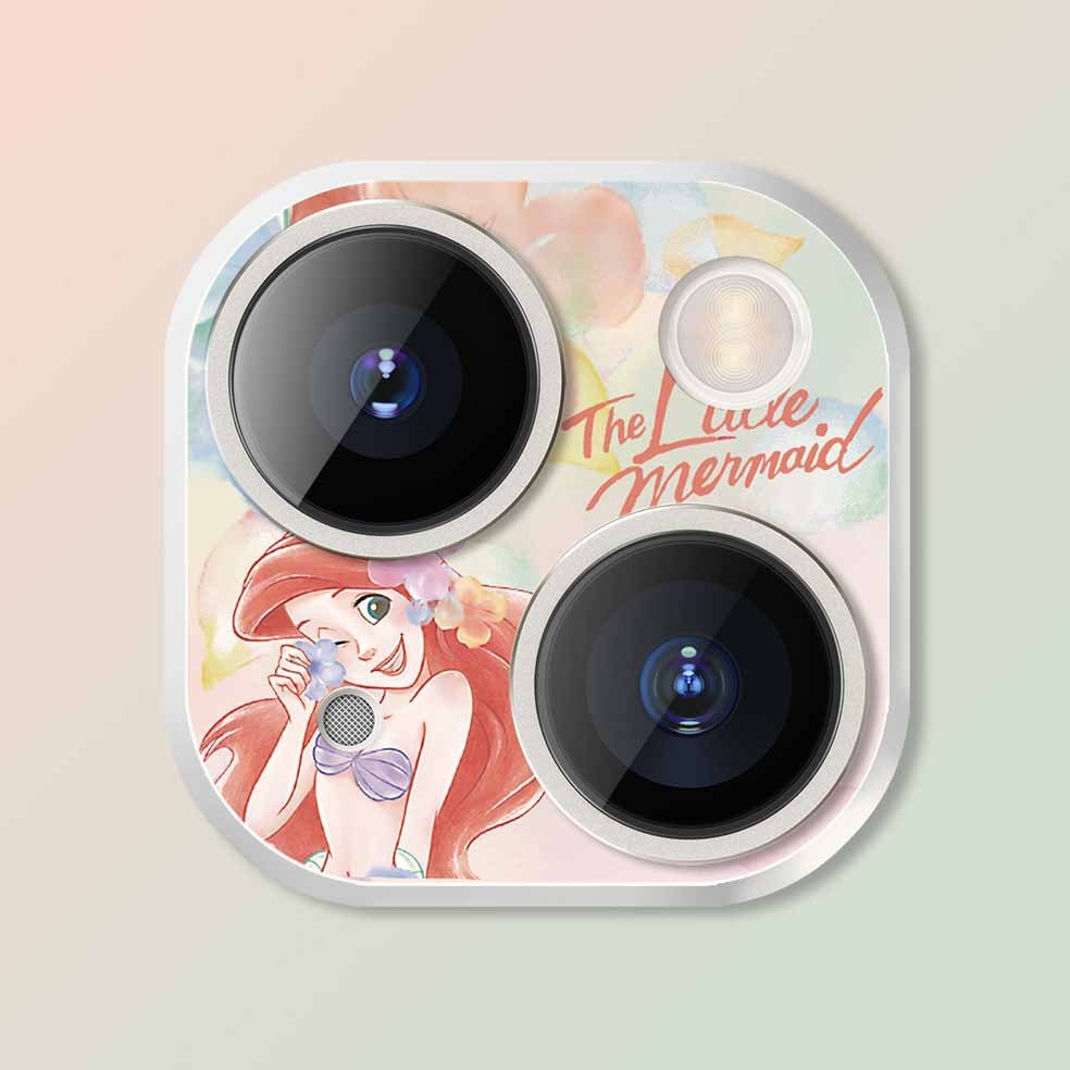Iphone Camera Lens Protector Ariel Mermaid Anime Cartoon Printed Tempered Glass 11 12 13 14 15 Plus Pro Max Mini
