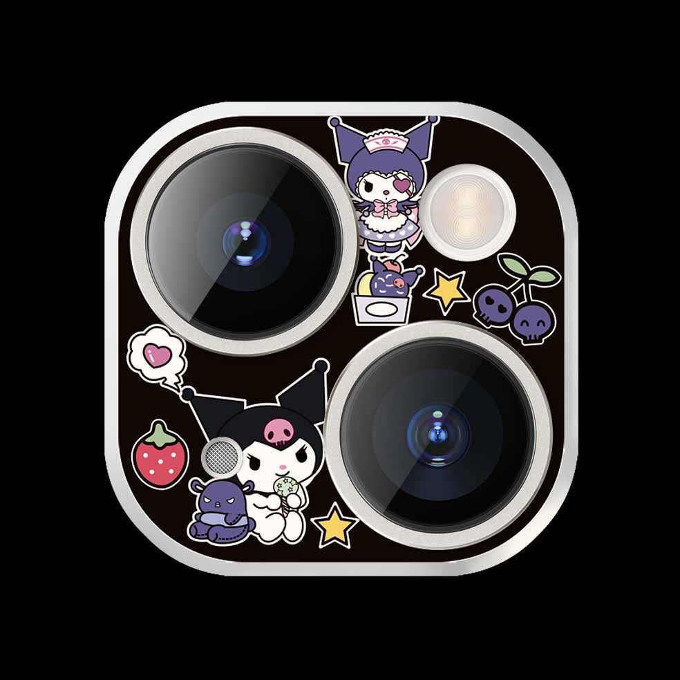 Iphone Camera Lens Protector Kuromi Anime Cartoon Printed Tempered Glass 11 12 13 14 15 Plus Pro Max Mini