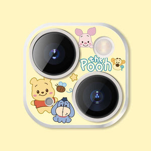 Iphone Camera Lens Protector Winnie Pooh Anime Cartoon Printed Tempered Glass 11 12 13 14 15 Plus Pro Max Mini