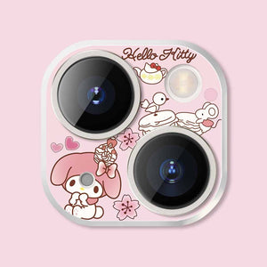 Iphone Camera Lens Protector Melody Anime Cartoon Printed Tempered Glass 11 12 13 14 15 Plus Pro Max Mini