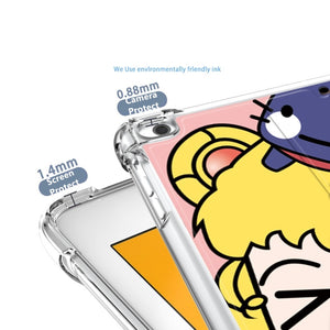 Sailor-Moon-Pink Ipad Slim Case Protector + Pencil Slot TPU Ipad Air 1 2 3 4 5 6 Mini 7.9 9.7 10.2 10.5 Pro 11