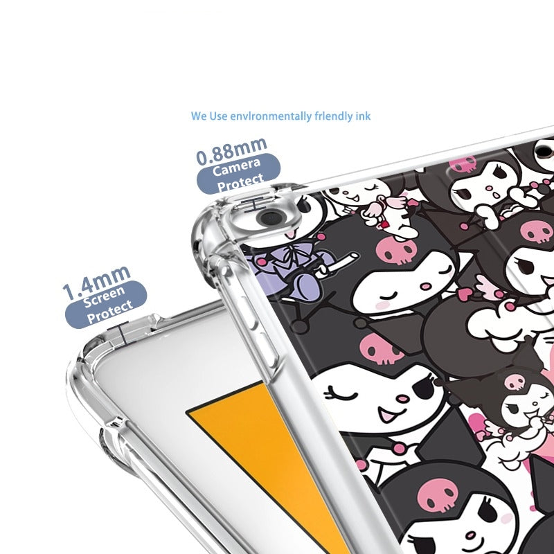 Kuromi Ipad Slim Case Protector + Pencil Slot TPU Ipad Air 1 2 3 4 5 6 Mini 7.9 9.7 10.2 10.5 Pro 11