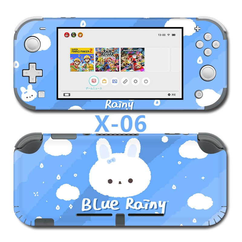 Nintendo Switch Lite Skin Sticker __  Blue Rainy Bunny X-06