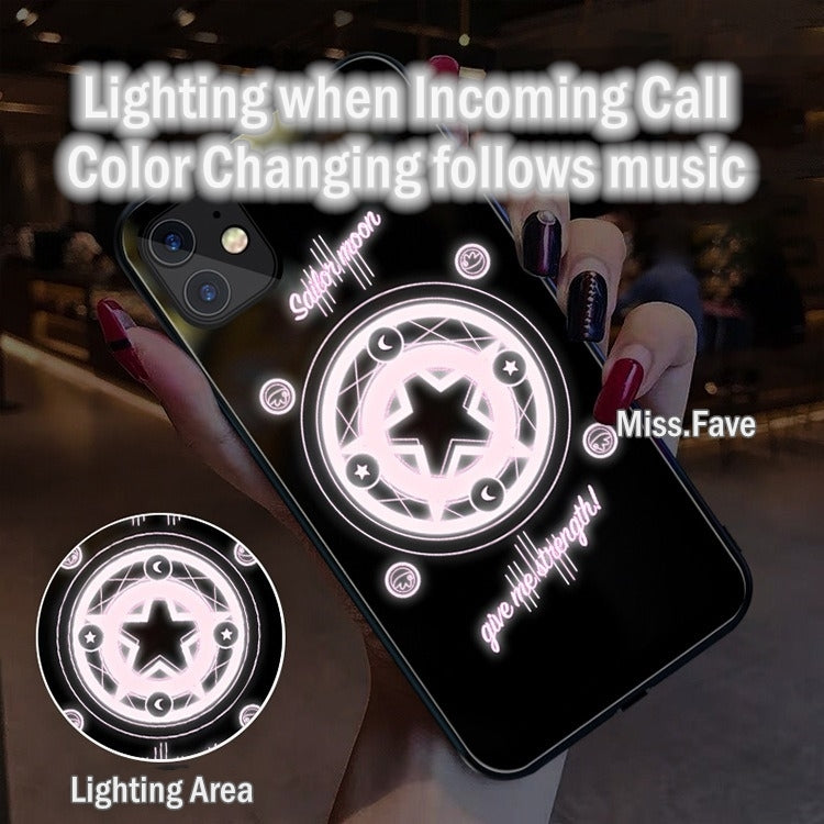 Magic Star Circle LED Incoming Calls Lighting Flashing Iphone Case