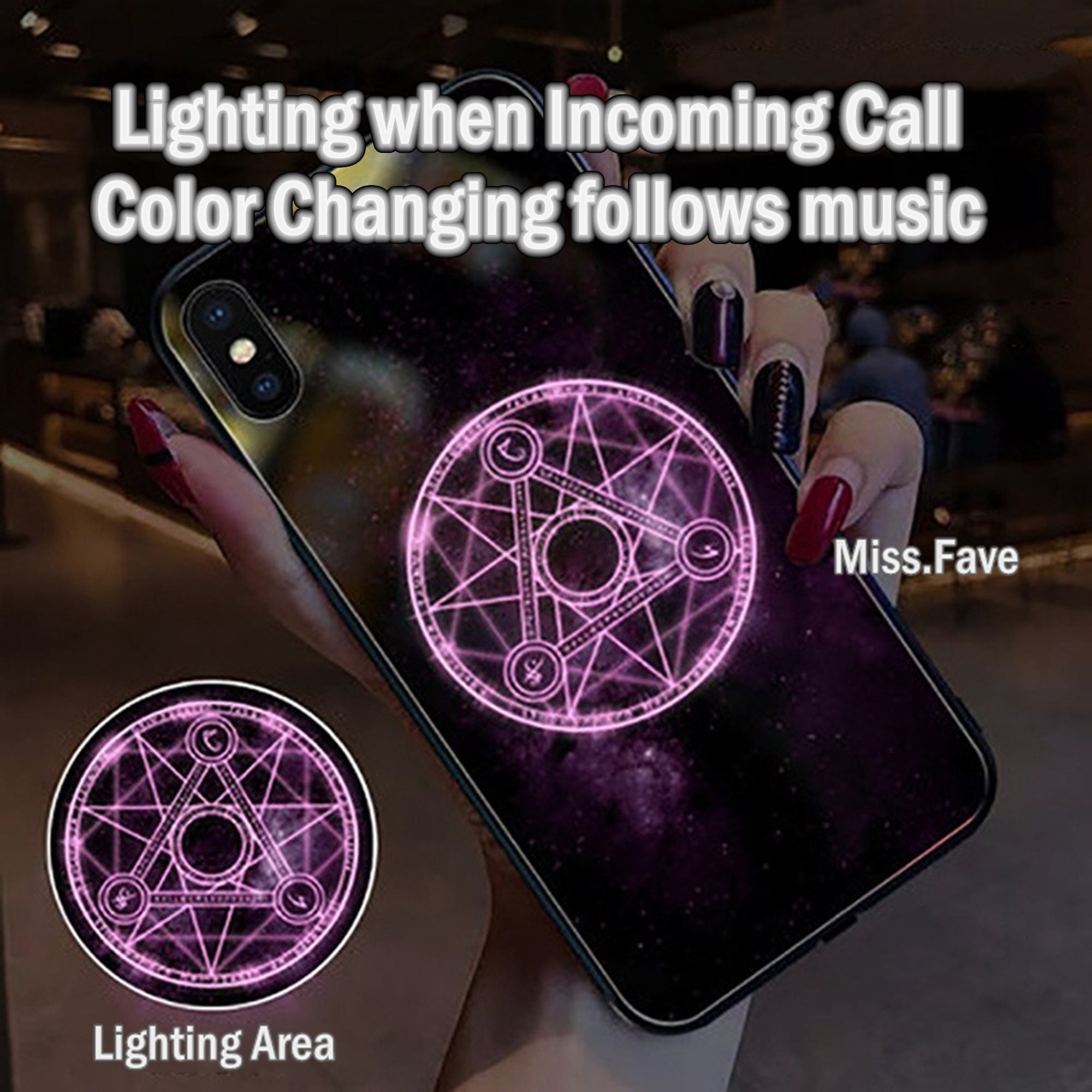 Magic Circle LED Incoming Calls Lighting Flashing Iphone Case