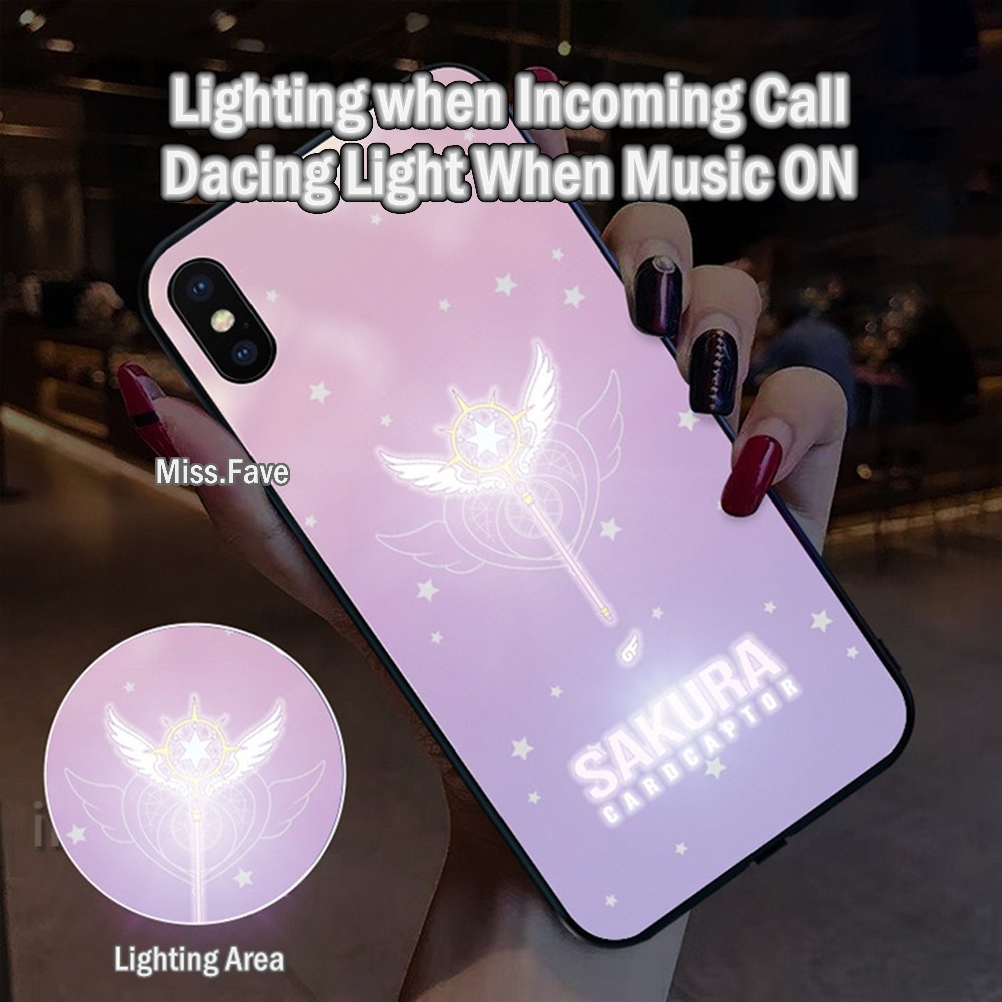 Cardcaptor Sakura LED Incoming Calls Lighting Flashing Iphone Case