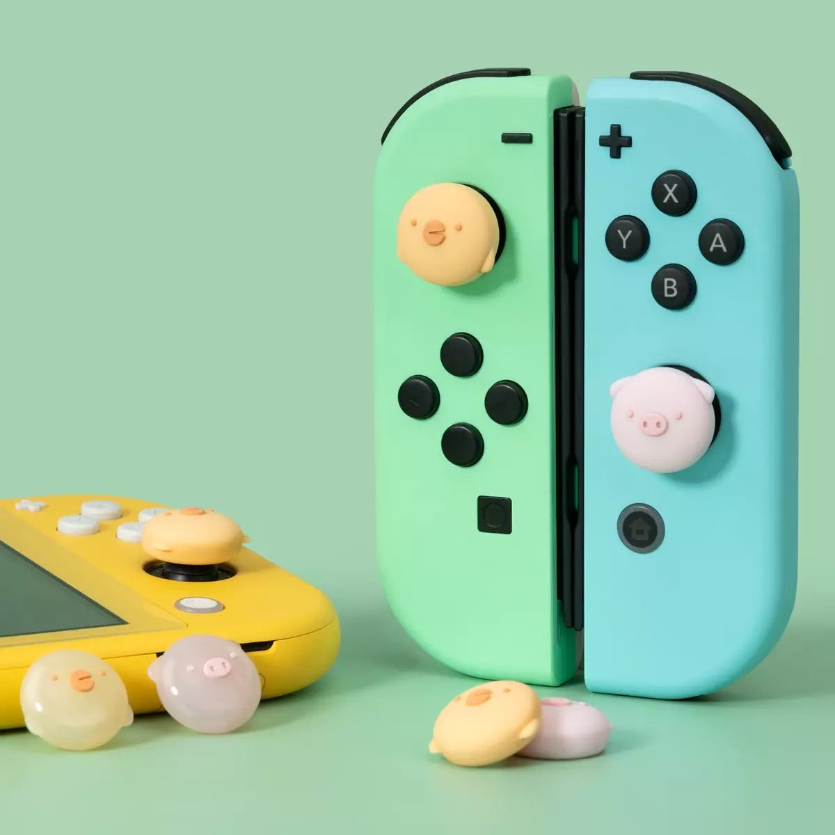 Chicken & Pig Thumb Grips Cap For Nintendo Switch OLED & Lite /Joystick caps -Set of 4
