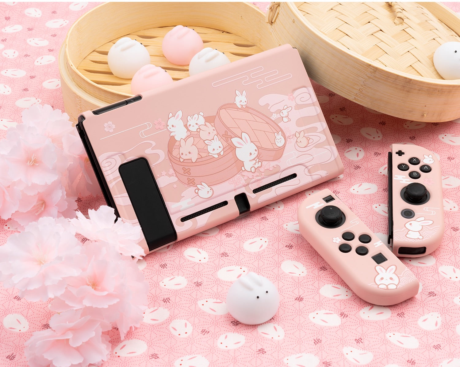 Sakura Bunny Pink Pastel colors__Nintendo Switch Protection Casing Cover