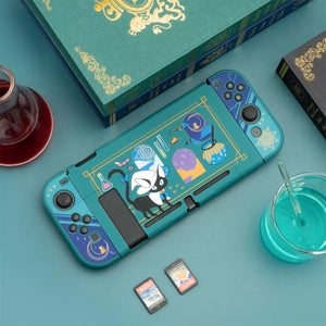 Dark Green Alchemy Cat Pastel colors__Nintendo Switch Protection Casing Cover